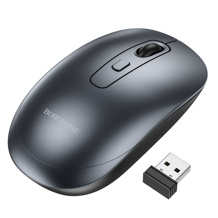 Маніпулятор миша BOROFONE BG13 Winner 2.4G business wireless mouse Black Metal Gray (6941991109997)