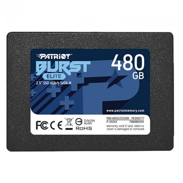 Накопичувач SSD Patriot Burst Elite 480GB 2.5" 7mm SATAIII TLC 3D (PBE480GS25SSDR)