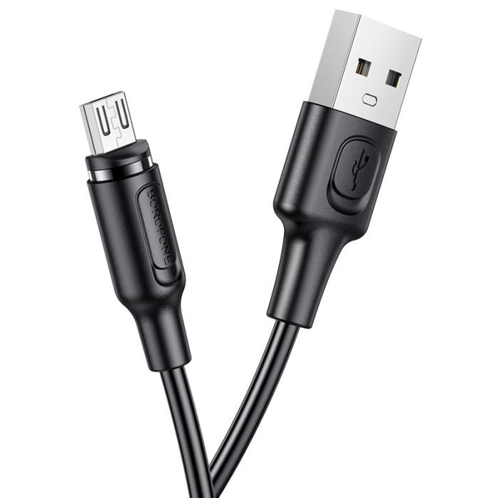 Кабель BOROFONE BX41 USB to Micro 2.4A, 1m, PVC, PVC connectors, magnetic, Black (6931474738455)