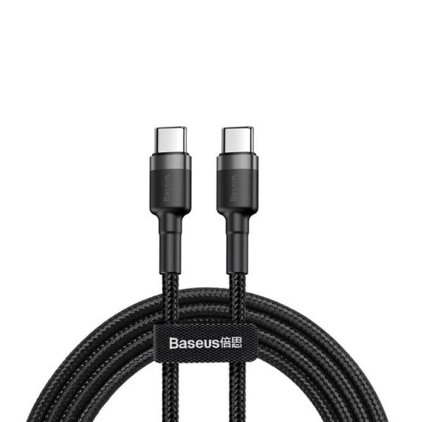 Кабель Baseus Cafule PD2.0 60W flash charging USB Type-C-Type-C (20V 3A)1M Grey+Black (CATKLF-GG1)