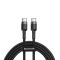 Кабель Baseus Cafule PD2.0 60W flash charging USB Type-C-Type-C (20V 3A)1M Grey+Black (CATKLF-GG1)