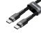 Кабель Baseus Cafule PD2.0 60W flash charging USB Type-C-Type-C (20V 3A)1M Grey+Black (CATKLF-GG1)