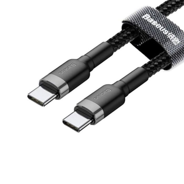 Кабель Baseus Cafule PD2.0 60W flash charging USB Type-C-Type-C (20V 3A)1M Grey+Black (CATKLF-GG1)