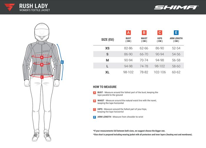 Мотокуртка Shima Rush 2.0 Lady Black S