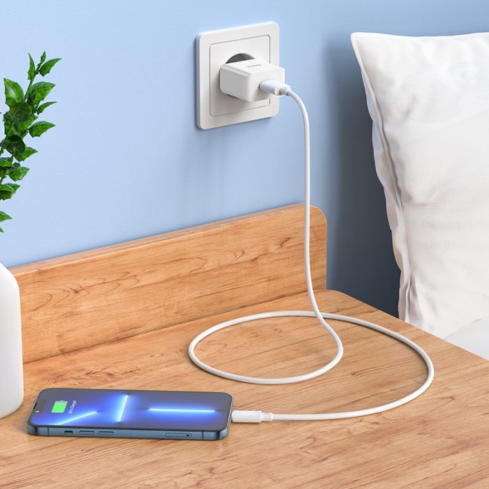 Мережевий зарядний пристрій HOCO C106A Leisure single port charger 10,5W White (6931474783882)