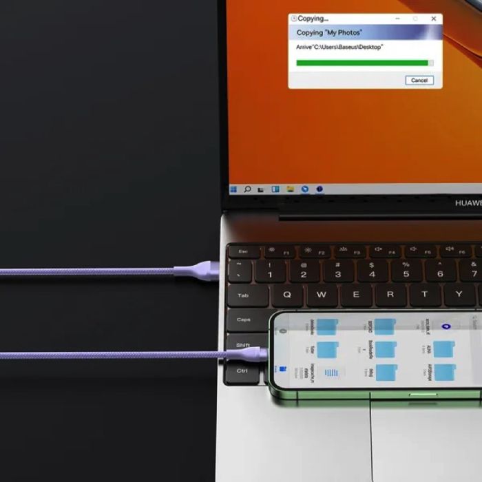 Кабель Baseus Flash Series Ⅱ One-for-three Fast Charging Data Cable USB to M+L+C 66W 1.2m Purple (CASS040005)