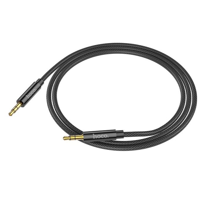Аудiокабель HOCO UPA19 3.5mm male to 3.5mm male, nylon braid, 1m, Black (6931474759863)