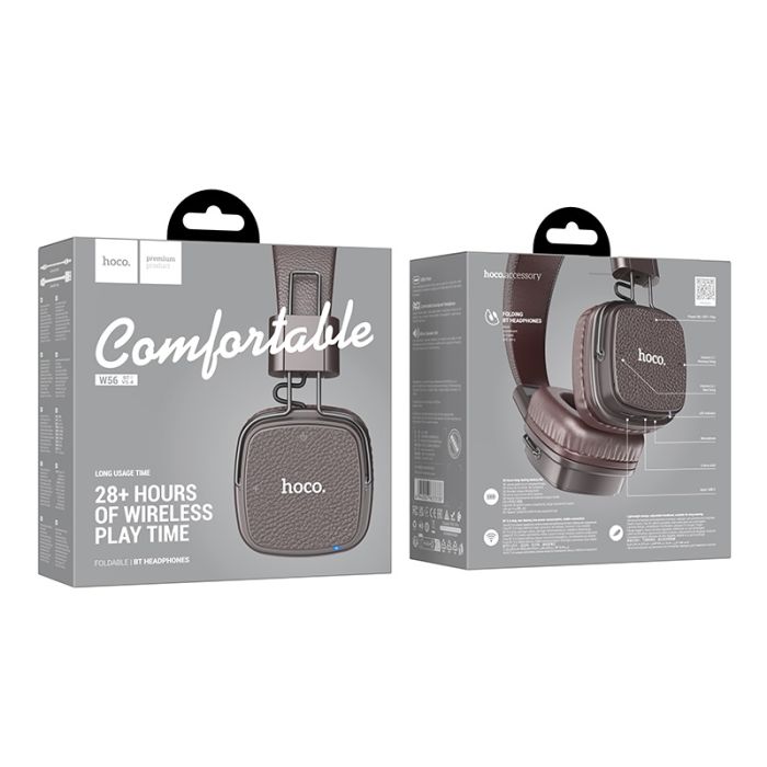 Бездротові накладні навушники HOCO W56 Earl BT headphones Brown (6942007633338)