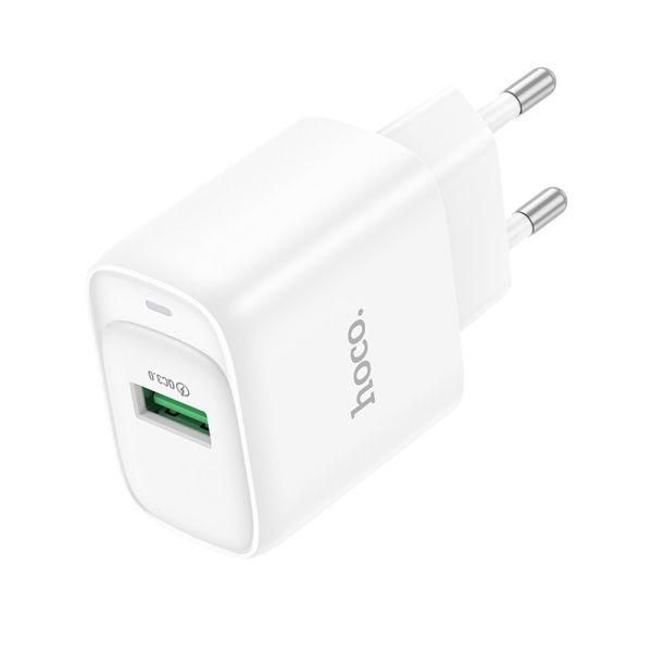 Мережевий зарядний пристрій HOCO C140A Smart single port QC3.0 charger (EU) White (6942007627795)