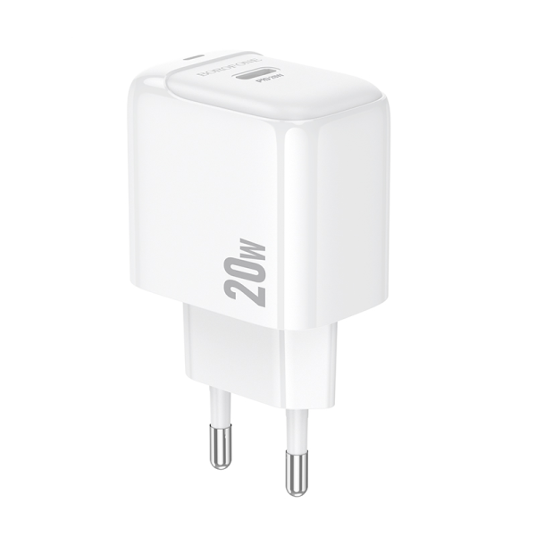 Мережевий зарядний пристрій BOROFONE BAS43A Potential single-port PD20W charger(EU) White (6941991113819)