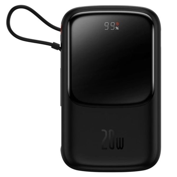 Зовнішній акумулятор Baseus Qpow Pro Digital Display Fast Charge 10000mAh 20W (Type-C cable) Black (PPQD020001)