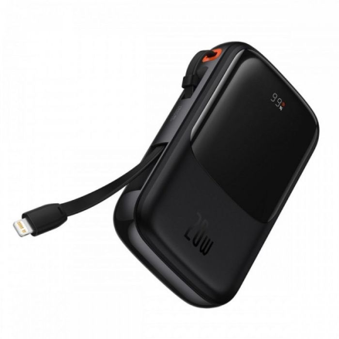 Зовнішній акумулятор Baseus Qpow Pro Digital Display Fast Charge 10000mAh 20W (Type-C cable) Black (PPQD020001)