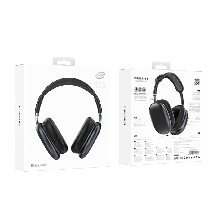 Бездротові накладні навушники BOROFONE BO22 Plus Elegant BT headphones Deep Space Gray (6941991115219)
