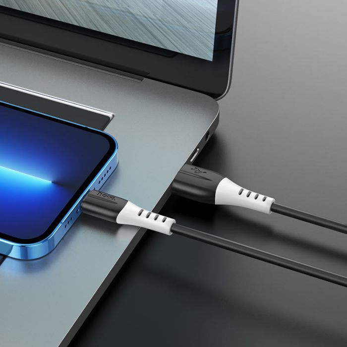 Кабель HOCO X82 USB to iP 2.4A, 1m, silicone, silicone connectors, Black (6931474768537)