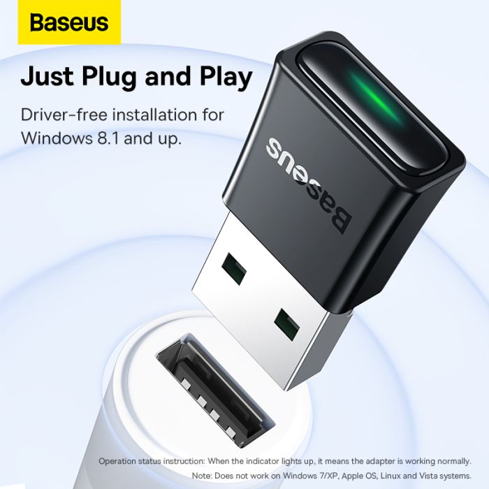 Адаптер Bluetooth Baseus BA07 Wireless Adapter Black (ZJBA010001)