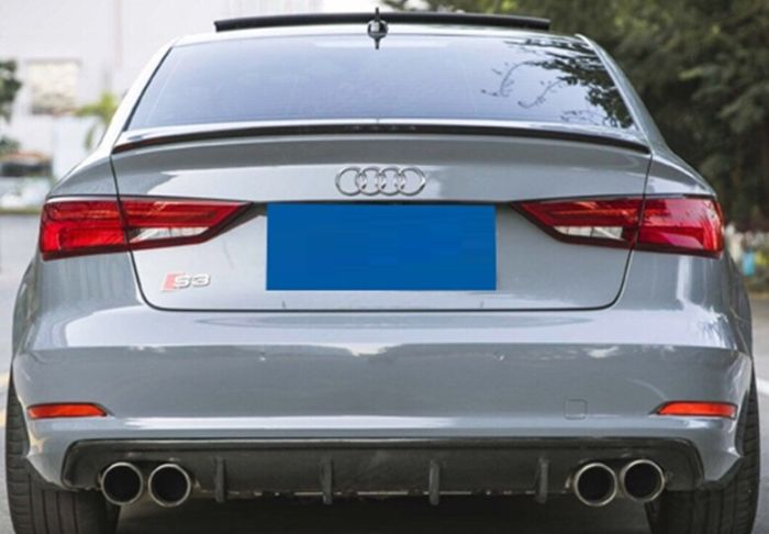 Спойлер на Audi A3 8V стиль S3 черный глянцевый (ABS-пластик)