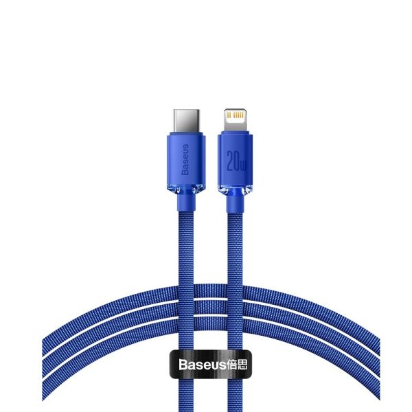Кабель Baseus Crystal Shine Series Fast Charging Data Cable Type-C to iP 20W 1.2m Blue (CAJY000203)
