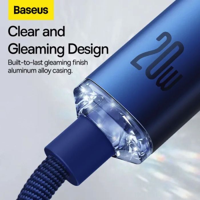 Кабель Baseus Crystal Shine Series Fast Charging Data Cable Type-C to iP 20W 1.2m Blue (CAJY000203)