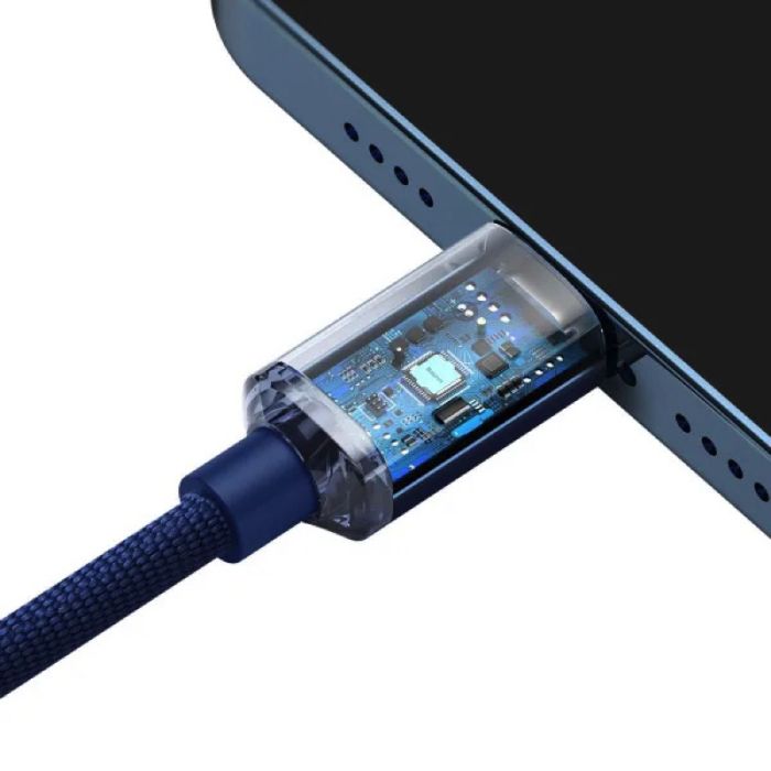Кабель Baseus Crystal Shine Series Fast Charging Data Cable Type-C to iP 20W 1.2m Blue (CAJY000203)