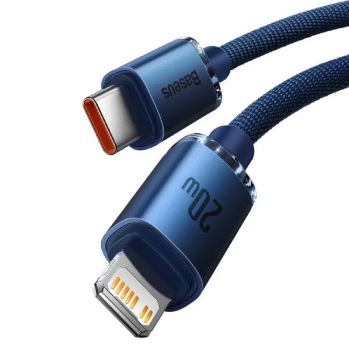 Кабель Baseus Crystal Shine Series Fast Charging Data Cable Type-C to iP 20W 1.2m Blue (CAJY000203)