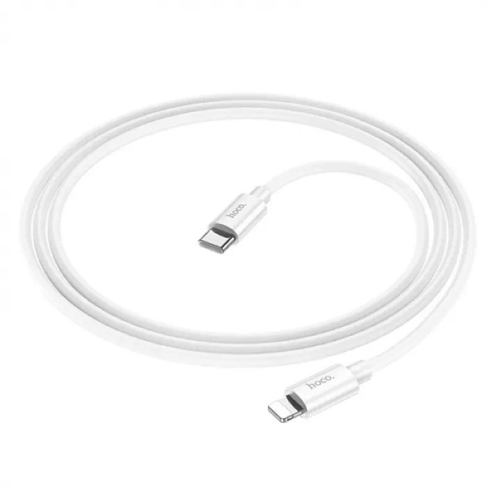 Кабель HOCO X87 Magic silicone PD charging data cable for iP White (6931474783189)