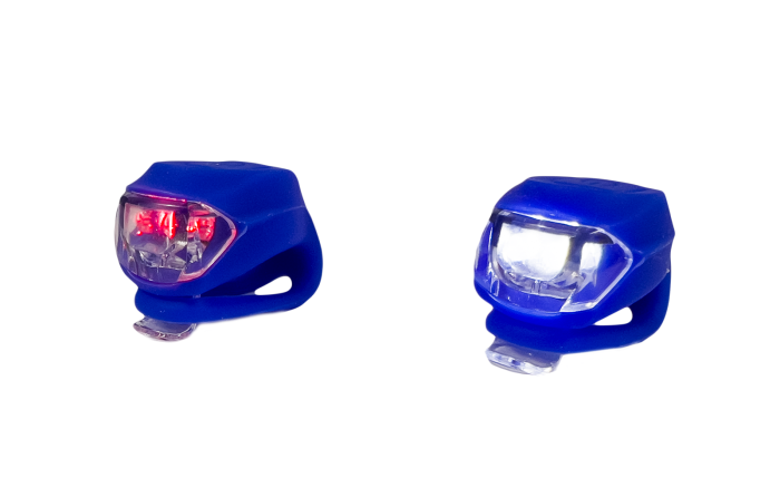 Ліхтар блимавка комплект "SILICON LED" в силіконовому корпусі 2 шт сині (92325Blue-IS)