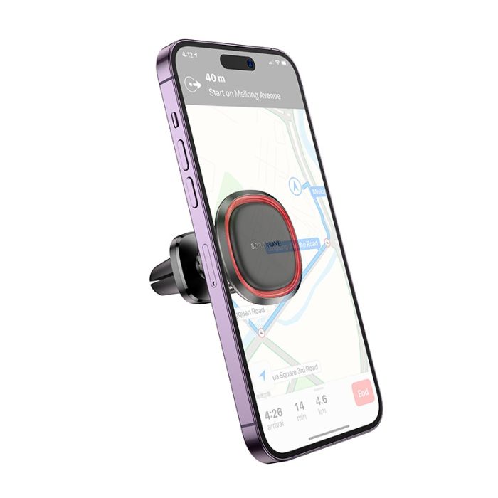 Автотримач для телефона BOROFONE BH124 Roman magnetic car holder (air outlet) Black and Red (6941991119545)