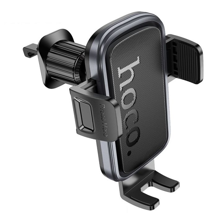 Автотримач для телефона HOCO H78 Vista push-type car holder (air outlet) Black Metal Gray (6942007647885)