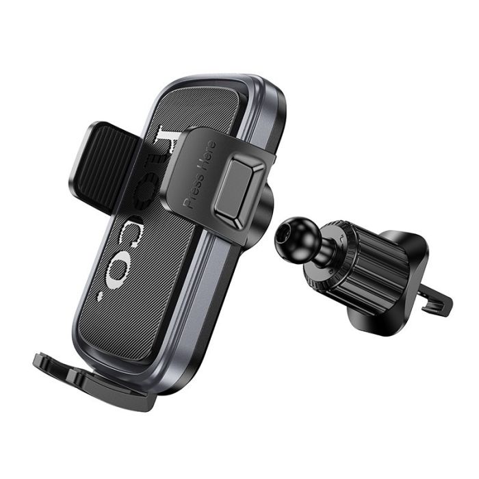 Автотримач для телефона HOCO H78 Vista push-type car holder (air outlet) Black Metal Gray (6942007647885)