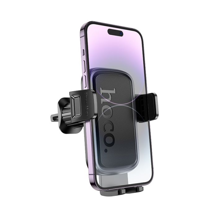 Автотримач для телефона HOCO H78 Vista push-type car holder (air outlet) Black Metal Gray (6942007647885)