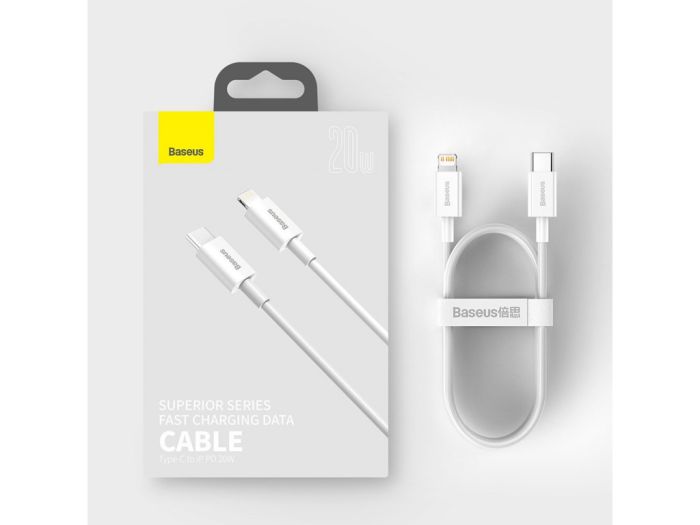 Кабель Baseus Superior Series Fast Charging Data Cable Type-C to iP PD 20W 0.25m White (CATLYS-02)