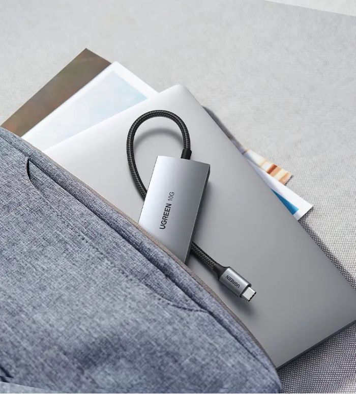 USB-хаб UGREEN CM480 USB-C to 2× USB 3.2+2×USB-C Adapter 10G (UGR-30758) (UGR-30758)