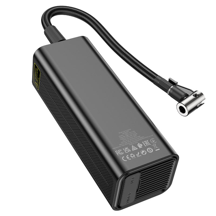 Автомобільний насос HOCO ZP7 Maddy portable smart air pump(5000mAh) Black (6942007614511)