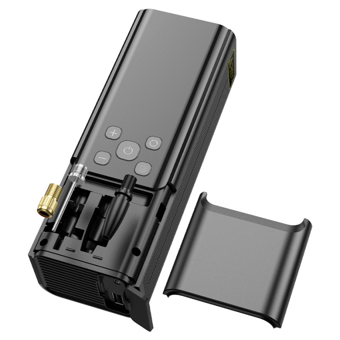 Автомобільний насос HOCO ZP7 Maddy portable smart air pump(5000mAh) Black (6942007614511)