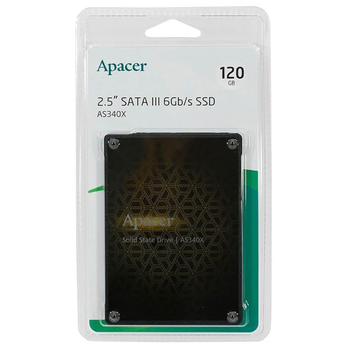Накопичувач SSD Apacer AS340X 120GB 2.5" 7mm SATAIII 3D NAND Read/Write: 550/520 MB/sec (AP120GAS340XC-1)