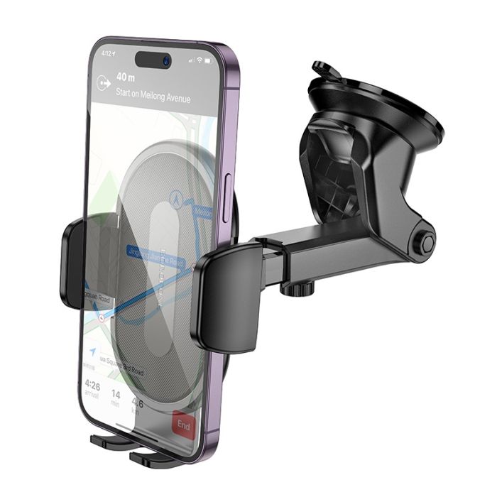 Автотримач для телефона BOROFONE BH134 Rio push-type car holder (center console) Black (6941991120671)