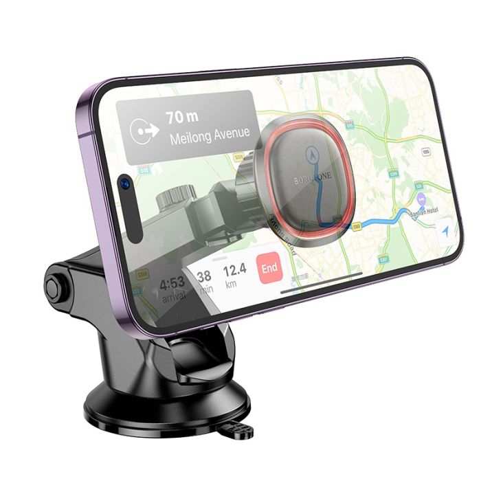 Автотримач для телефона BOROFONE BH125 Roman magnetic car holder (center console) Black and Red (6941991119552)