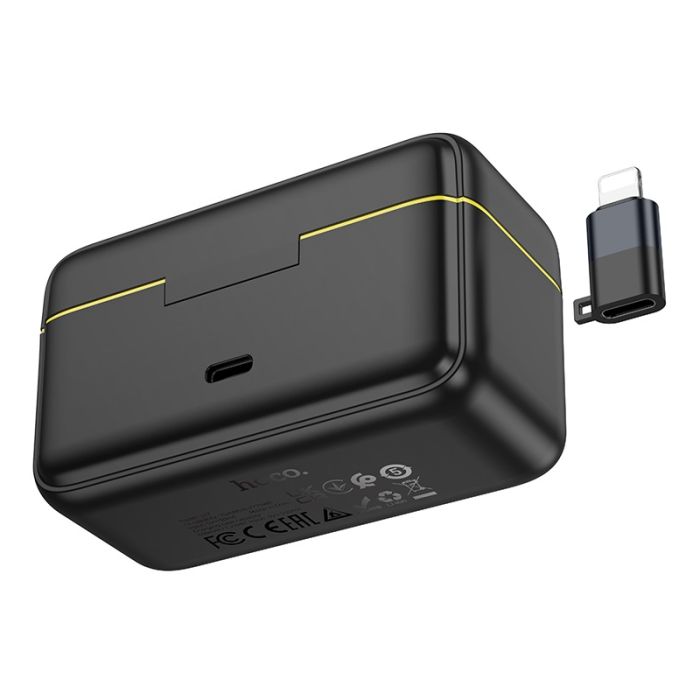 Бездротова мікрофонна система HOCO L17 magnetic dual-mic (iP/Type-C) Black (6942007645997)