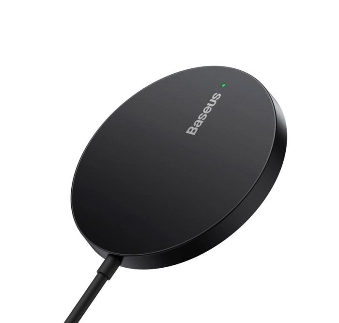 Бездротовий зарядний пристрій Baseus Simple Mini3 Magnetic Wireless Charger 15W Black (CCJJ040001)