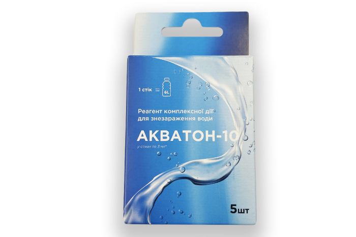 Засіб для знезараження води "Акватон -10" коробка №5.