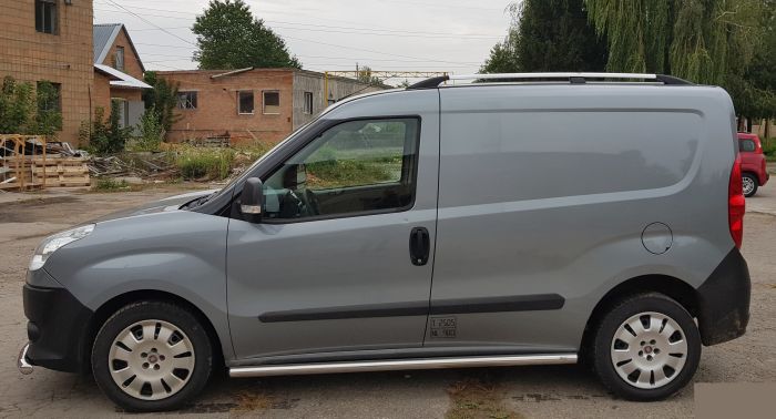Боковые трубы (2 шт., нержавейка) 60мм, Стандартная база для Fiat Doblo II 2010-2022 гг