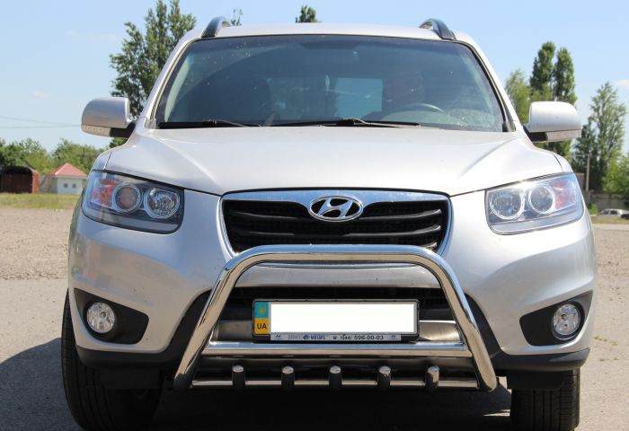 Кенгурятник WT003 (нержавейка) для Hyundai Santa Fe 2 2006-2012 гг