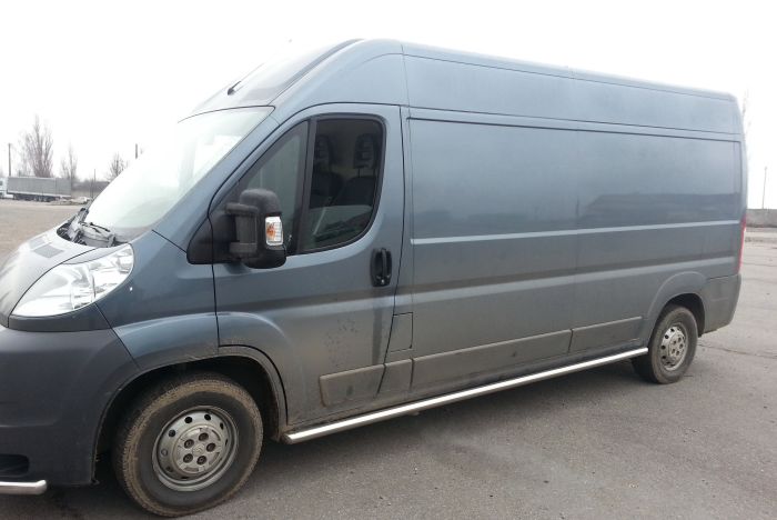Боковые трубы (2 шт., нержавейка) Короткая база, Ø70 для Citroen Jumper 2007-2025 гг