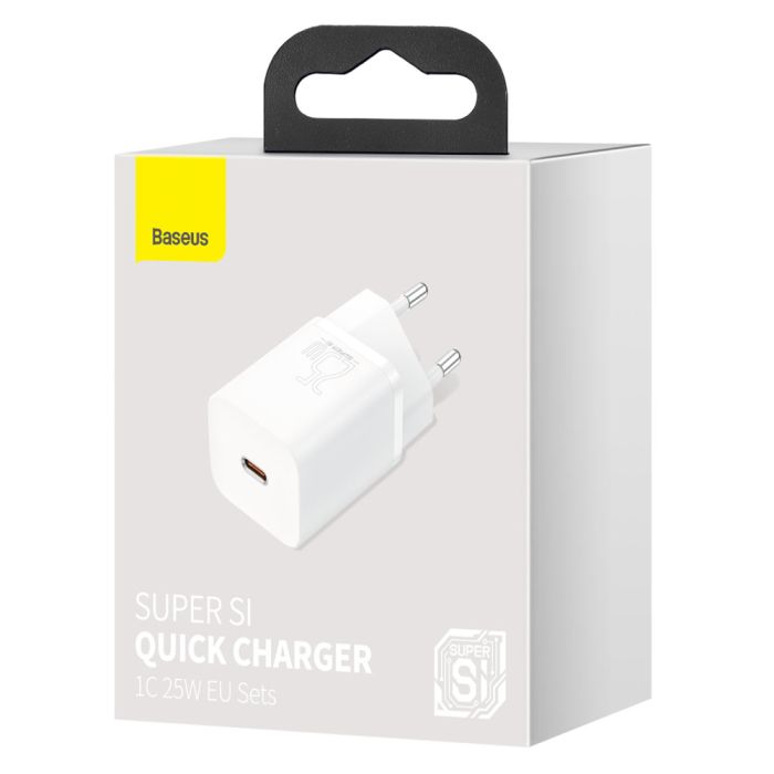 Мережевий зарядний пристрій Baseus Super Si Quick Charger 1C 25W EU White (CCSP020102)