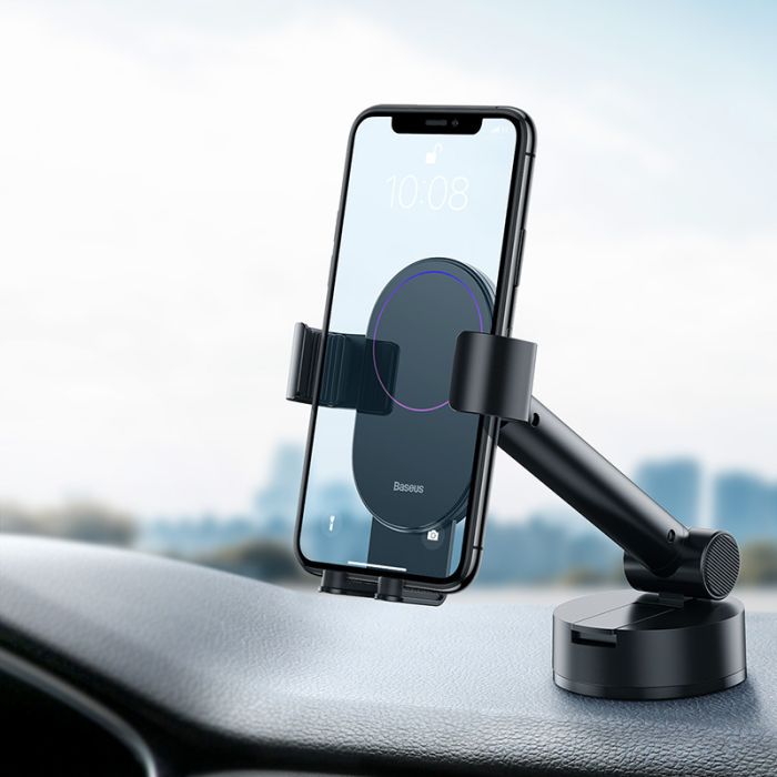 Автотримач для телефона Baseus Simplism gravity car mount holder with suction base Black (SUYL-JY01)