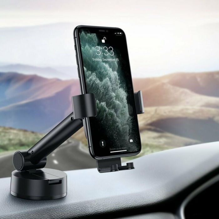 Автотримач для телефона Baseus Simplism gravity car mount holder with suction base Black (SUYL-JY01)