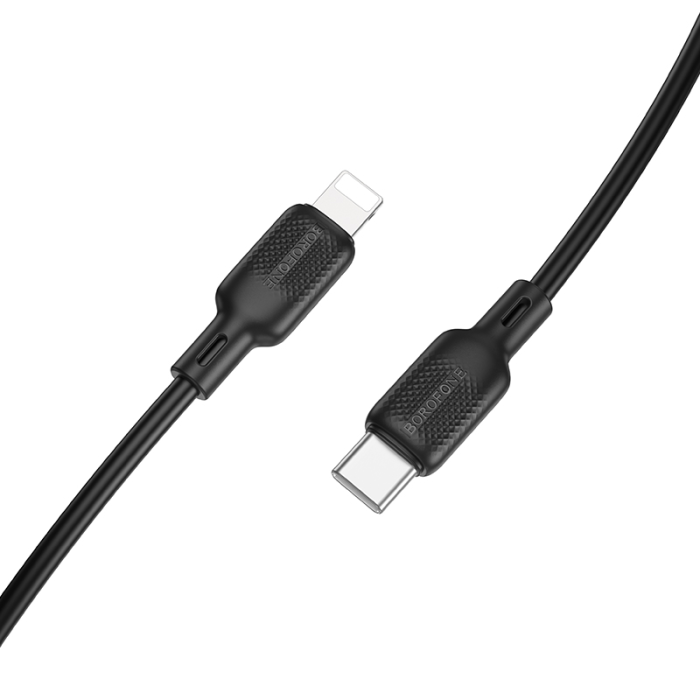 Кабель BOROFONE BX113 Lenny PD silicone charging data cable iP(L=1M) Black (6941991115370)