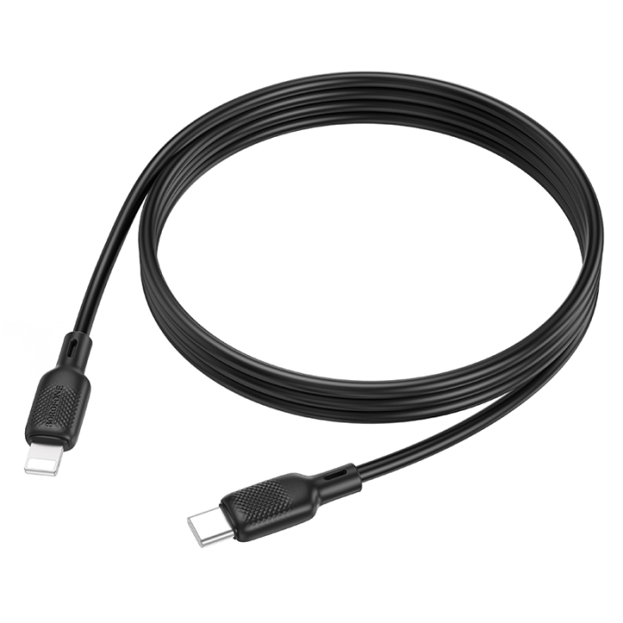 Кабель BOROFONE BX113 Lenny PD silicone charging data cable iP(L=1M) Black (6941991115370)
