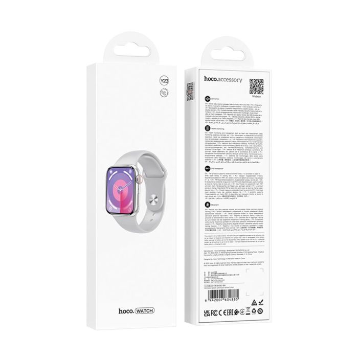 Смарт-годинник HOCO Y23 51mm. 300 mAh. IP67 Smart sports watch(call version) Silver (6942007634885)