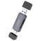 Кардрідер HOCO HB45 Spirit 2-in-1 USB/Type-C 3.0 card reader Metal gray (6942007620529)